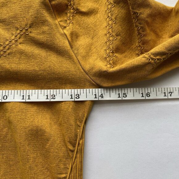 Free People Dark Mustard Good Karma Hi-Neck Layer Top Size Medium/ Large - Picture 14 of 15